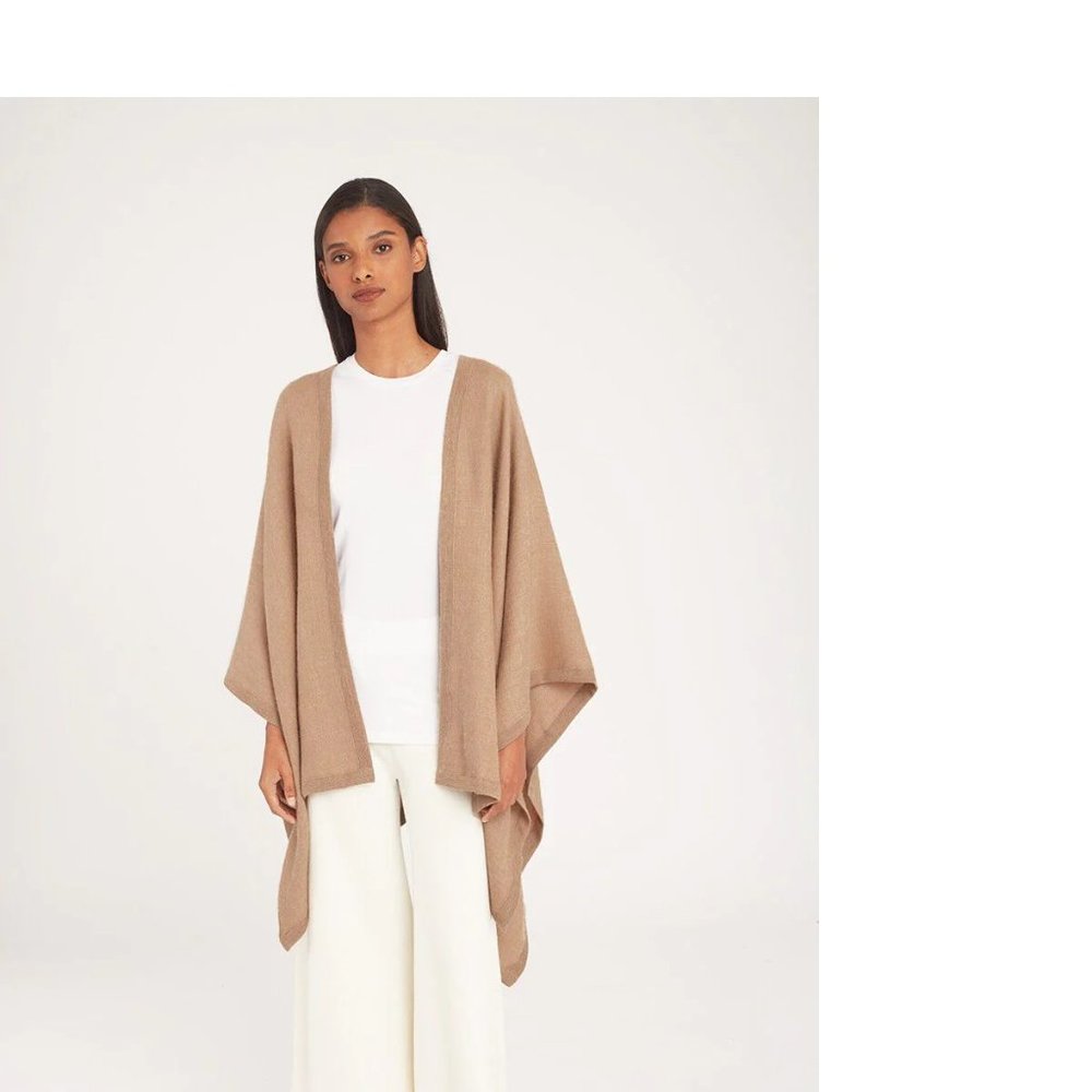Cuyana Camel Baby Alpaca Square Edge Cape